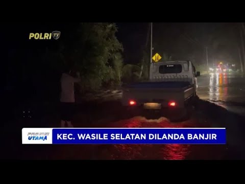 KAPOLSEK WASILE SELATAN BANTU EVAKUASI WARGA BANJIR
