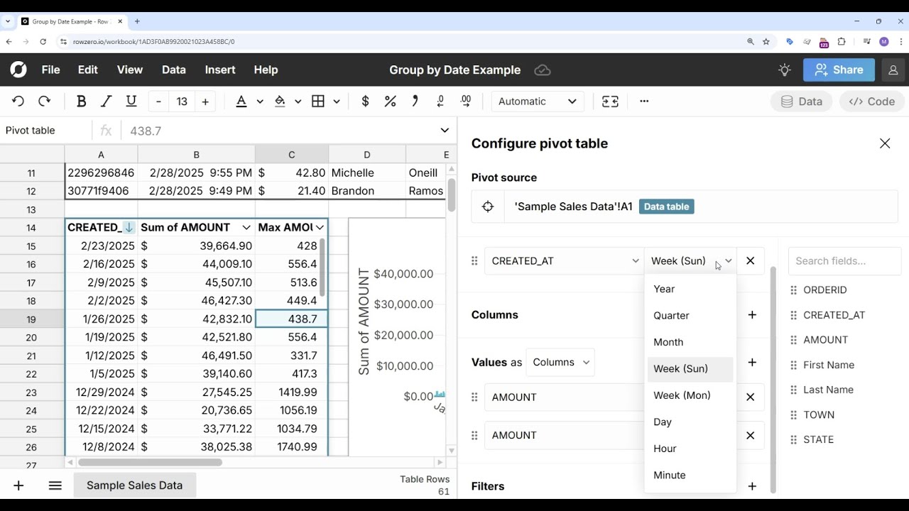 Group by Date in a Pivot Table - Month, Week, Quarter, etc.