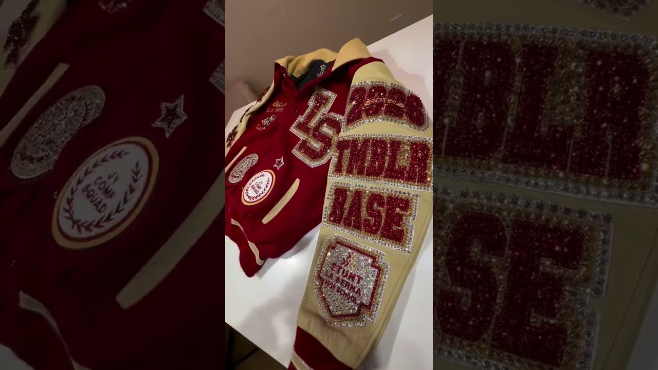 Embellished this gorgeous jacket with Swarovski®️ crystals Custom  High School Varsity Jacket 💅🏼👠✨#