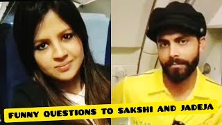 Funny Questions to Sakshi Dhoni and Jadeja ☆ Travel Diaries CSK 2019