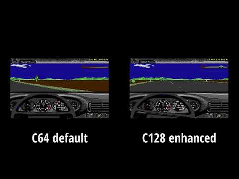 Test Drive 2 - Commodore 64 Ultimate - C128 enhanced mode FPS Comparison