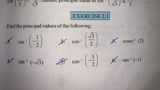 EX 2.1 Q1 TO Q14  SOLUTIONS OF INVERSE TRIGONOMETRIC FUNCTIONS NCERT CHAPTER 2 CLASS 12th