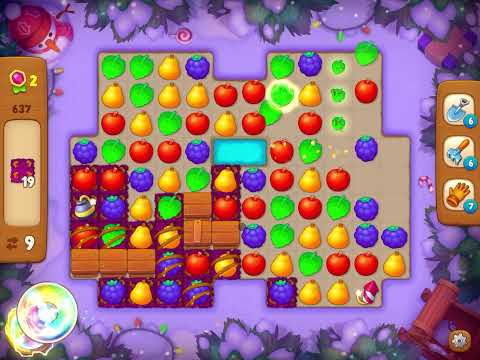 GardenScapes Level 637 no boosters (17 moves)