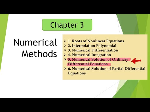 NUMERICAL METHODS: Numerical solution of ordinary differential equations