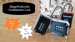 #21 Zhege FortLocks gym combination padlock. Code change, how to decode / recover the combination.