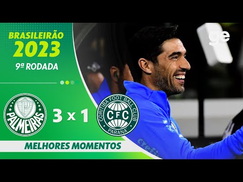 PALMEIRAS 3 X 1 CORITIBA| MELHORES MOMENTOS | 9ª RODADA BRASILEIRÃO 2023 | ge.globo