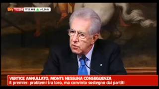 Alfano dà forfait al vertice Monti-PD-UDC. Monti: "Sono problemi tra loro" (07/03/'12)