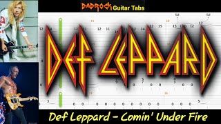 Comin&#39; Under Fire - Def Leppard - Guitar + Bass TABS Lesson