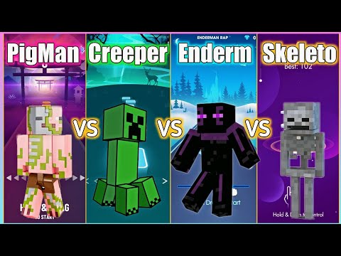 Minecraft - Zombie PigMan Rap VS Creeper Rap VS Enderman Rap VS Skeleton Rap | V Gamer