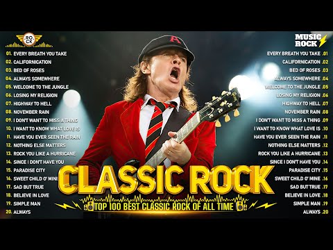 ACDC, Queen, Aerosmith, Bon Jovi, Metallica, Nirvana, Guns N Roses????Classic Rock Songs 70s 80s 90s