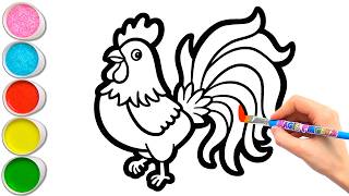 🐓 Draw & Color a Majestic Rooster 🎨 Mindful Drawing Time & Joyful Learning for Kids #437