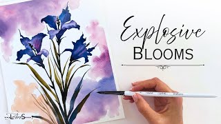 💥How to Paint BOLD, Dramatic Watercolor Flowers That BURST With Color! (Step-by-Step Tutorial)