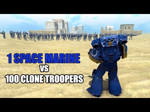 Can 100 Clone Troopers kill 1 Space Marine?