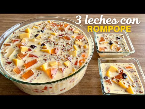 ENSALADA DE GELATINA 3 LECHES CON ROMPOPE | POSTRE FÁCIL | POSTRES CON IXCHEL