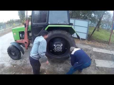 МТЗ 82.1 как заменить колесо, быстро и легко