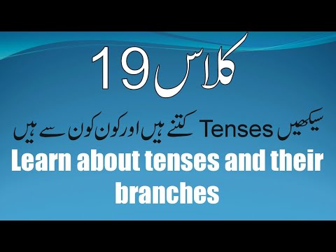 Class 19. Learn tenses and their branches (Urdu/Hindi). Knowledge for students.