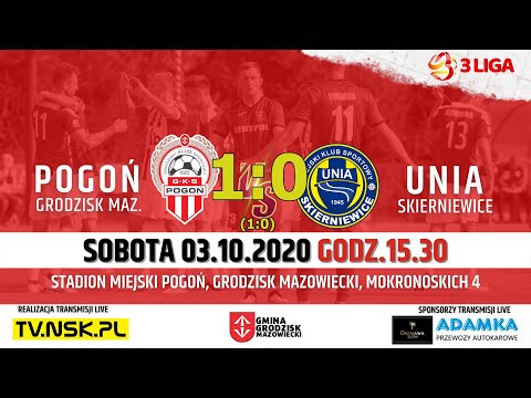 tv.nsk.pl 2020-10-03 Pogoń Grodzisk Mazowiecki - Unia Skierniewice 1:0 (1:0) transmisja na żywo