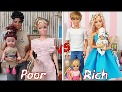 Poor Barbie Doll Family Vs Rich Barbie Doll Family Hacks and Crafts