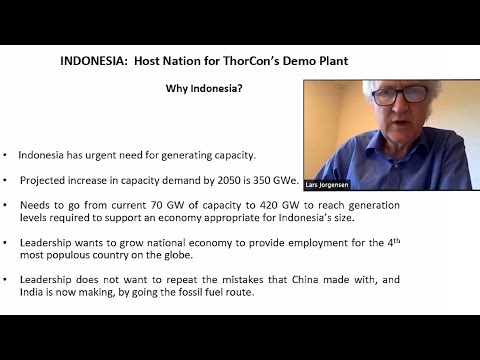 ThorCon - Why Indonesia? Hosting ThorCon's Molten-Salt Reactor - Lars Jorgensen @ ORNL MSRW 2020