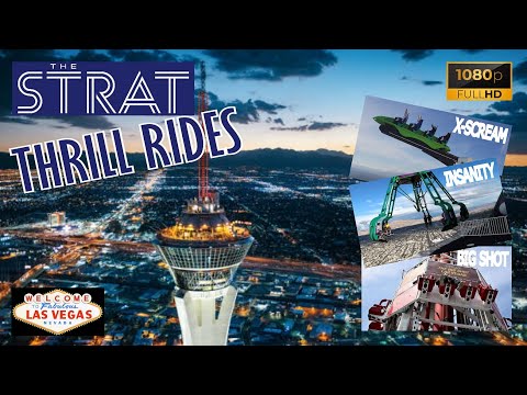 THE STRAT Thrill Rides - Stratosphere Tower attractions FULL HD