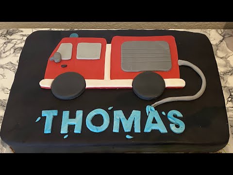 Feuerwehr Motivtorte | einfach, für Anfänger | Feuerwehrauto Torte