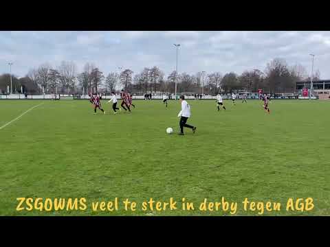 AGB jo13-2 tegen ZSGOWMS jo13-1  0-6  11-02-2023 in Amsterdam 👌⚽️👍