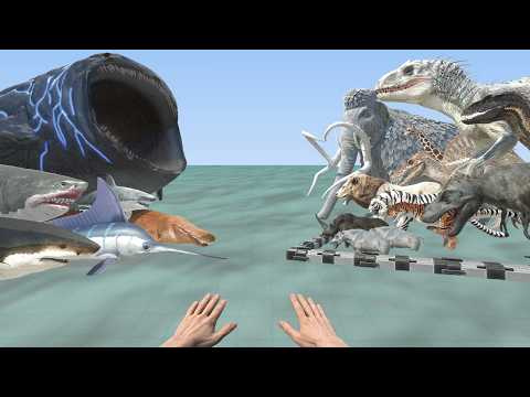 FPS Avatar Rescues Dinosaurs and Animals and Fights Sea Monsters - Animal Revolt Battle Simulator