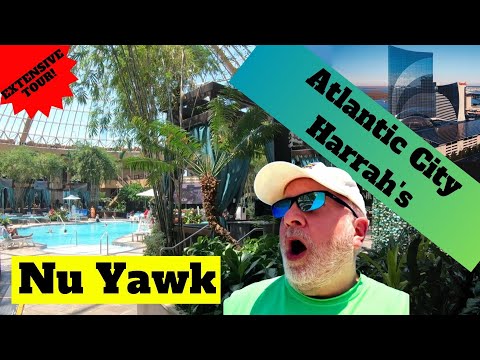 🟡 Atlantic City | Harrah's Hotel & Casino! Extensive Tour. Beautiful Pool But There's A Fee To Use!