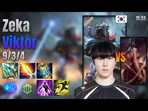 Zeka Mid Viktor vs Akali lol KR solo rank Full Game 15.24 | 제카 빅토르 vs 아칼리