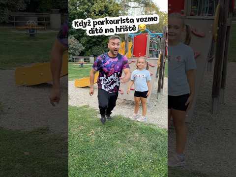 Když parkourista vezme dítě na hřiště 😂 Tary a Arianka
