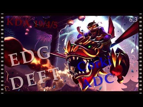 (60fps)~ EDG Deft - Corki vs Ezreal - KR LOL Challenger - Full Game