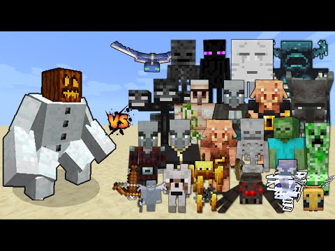 Mutant Snow Golem vs All Mobs in Minecraft - Minecraft Mob Battle