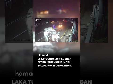 Laka Tunggal di Tikungan Setiabudi Bandung, Mobil Box Diduga Hilang Kendali