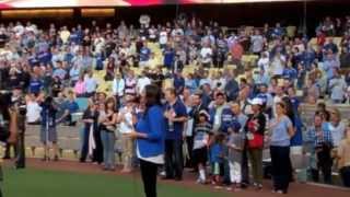 Jen Hirsh Sings National Anthem at Dodger Stadium (6.16.12)