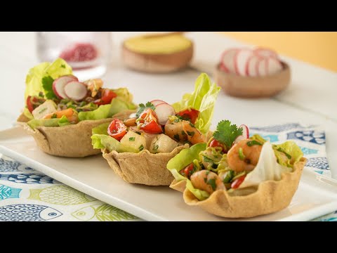 Bowl de Tortilla de Maíz con Ensalada de Camarón