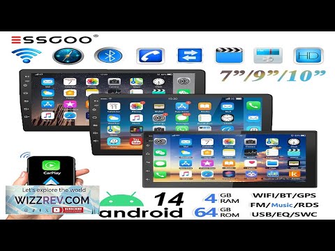 ESSGOO 7" 9" 10 2 DIN Android 14 4+64G Car Stereo Carplay Android Auto