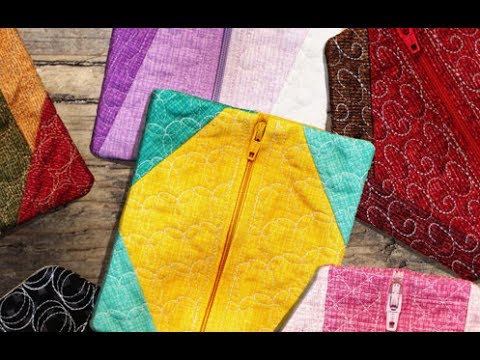 Patchwork Zipper Pouches - In The  Hoop Embroidery Project