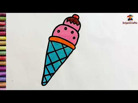 Very easy ice cream drawing and colouring | How to draw icecream | icecream drawing | Step by step
