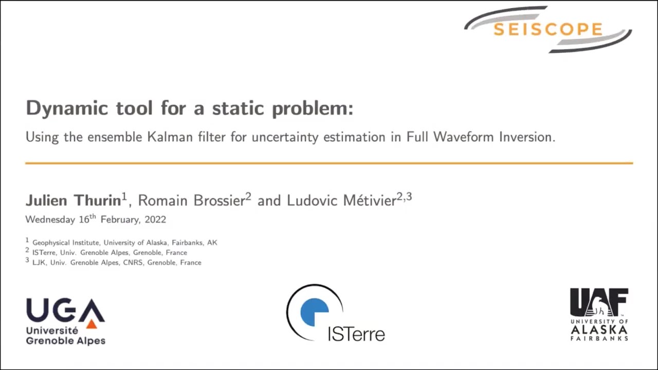 Julien Thurin: Using the Ensemble Kalman filter for Uncertainty Estimation in FWI