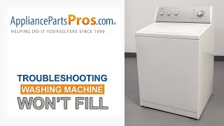Washer Won't Fill? - Top 5 Problems and Fixes - Top-Loading and Side-Loading Washing Machines