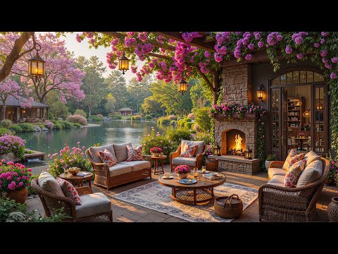 🌤️Fresh Spring Morning Atmosphere at Cozy Coffee Porch Ambience with Tranquill Jazz to Positive Mood