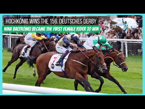 HOCHKÖNIG wins 2025 German Derby (G1) with first female winning jockey NINA BALTROMEI!