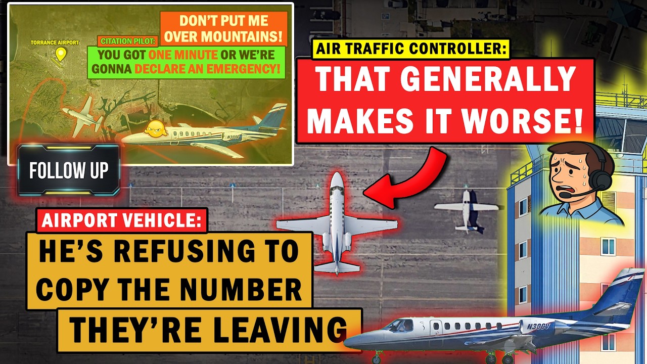 Angry Citation Pilot REFUSED to Copy Phone Number at Torrance, CA