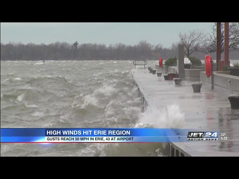 Strong winds, lake effect snow across the region