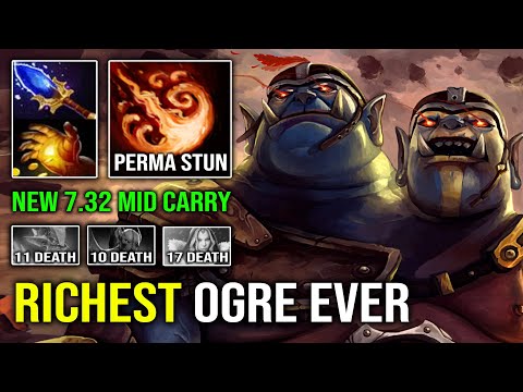 NEW 7.32 Carry Mid Ogre Magi 1st Item Midas Crazy Rich Multi Cast Brutal Perma Stun Dota 2