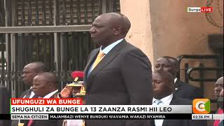 President William Ruto, First Lady Racheal arriving at Parliament Buildings