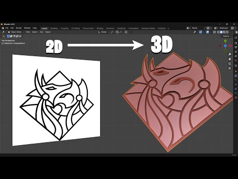 Blender -Turn 2D Image to 3D Model - Quick Tutorial