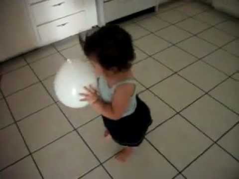Dalila playing with her ballon.