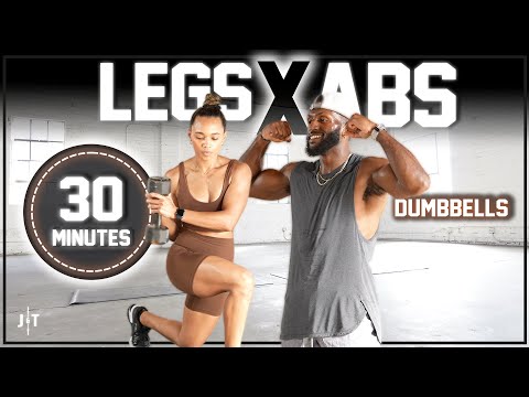 30 Minute Legs & Abs Dumbbell Workout [Lower Body Strength Training]