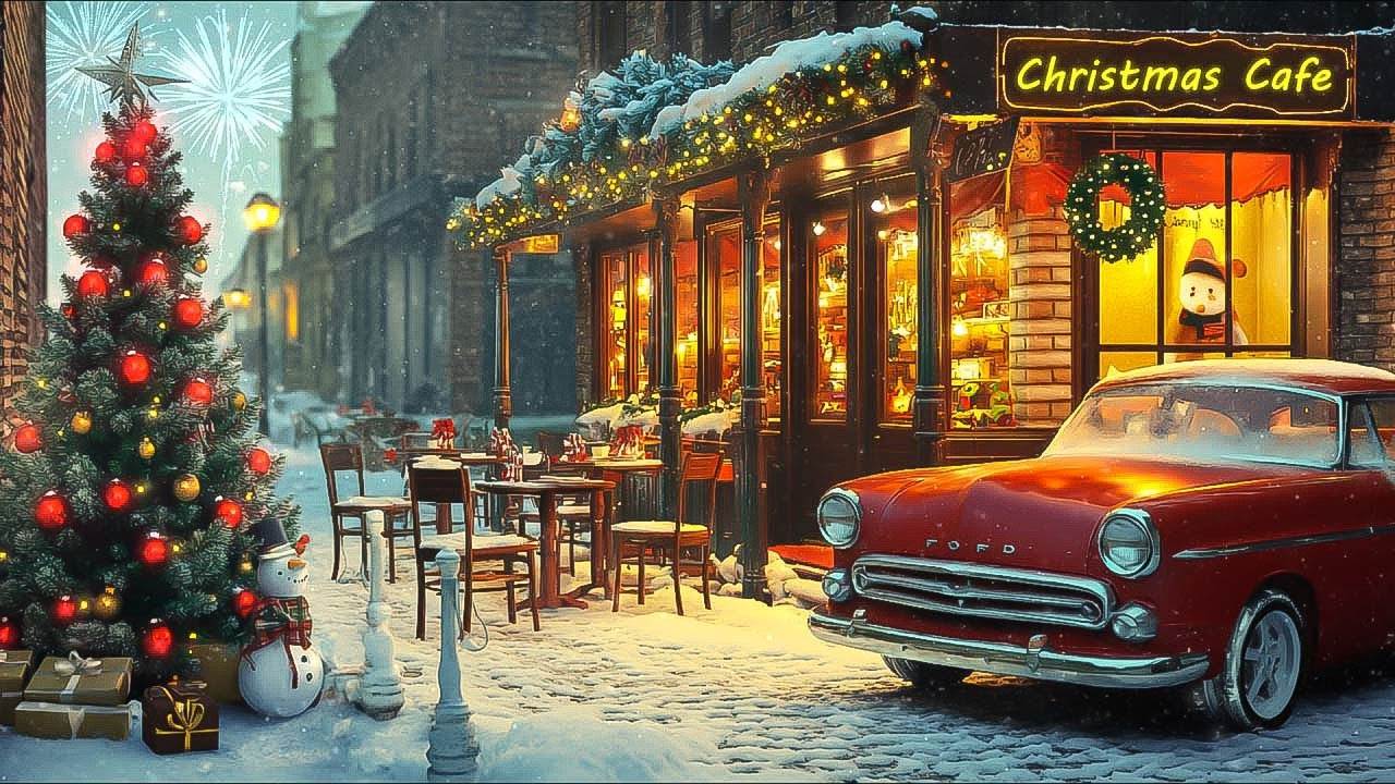 Lost in the Snowy Christmas Street |Cozy Cafe & Warm Jazz on the Old Quarter for the Perfect Holiday